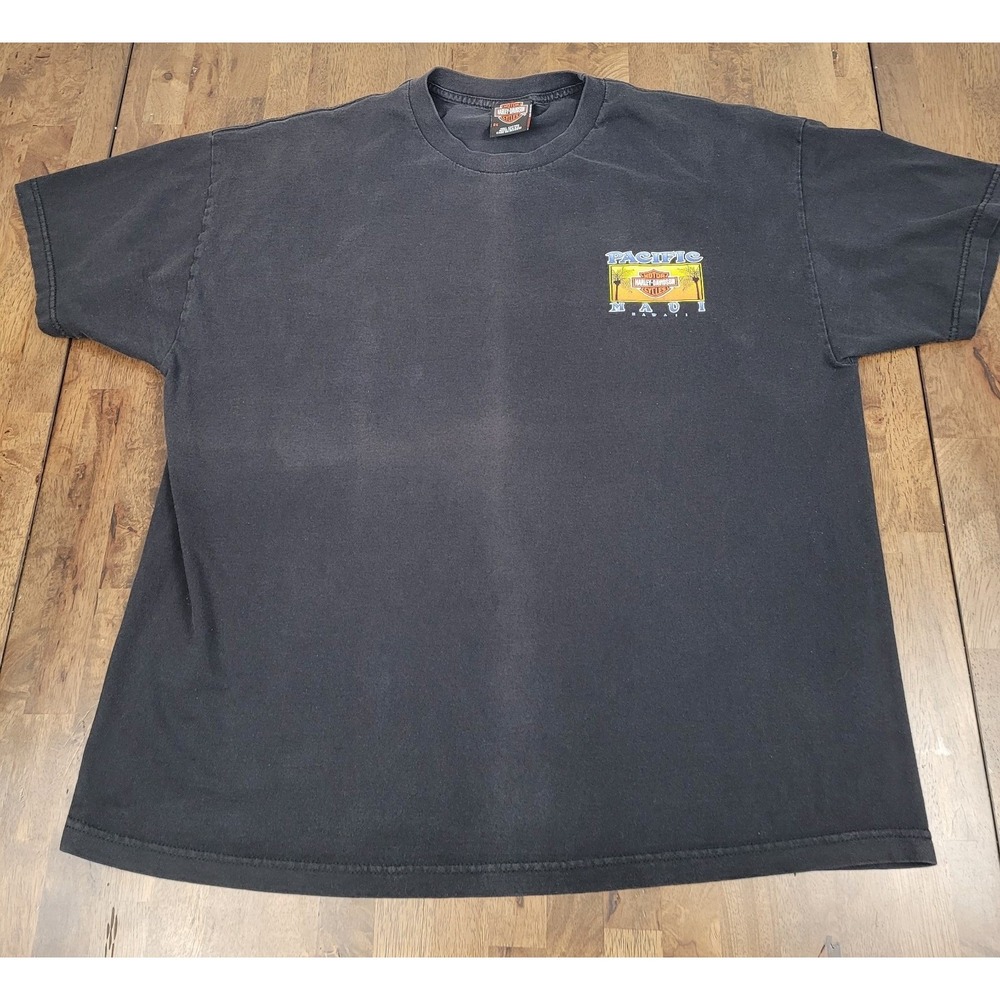 Vintage 1999 Harley Davidson Men's Graphic T Shirt Size XL Pacific Maui Hawaii